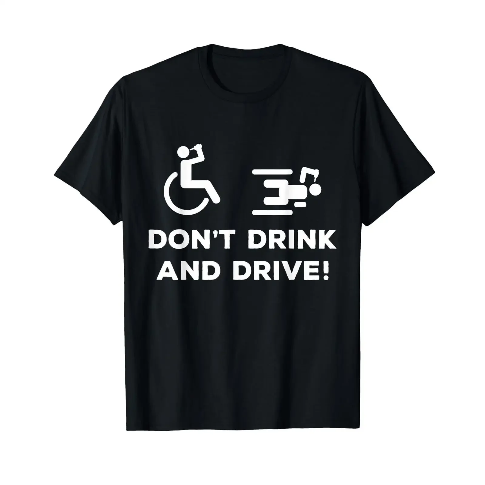T Shirt with Wheelchair Driver Beer Disability Alcohol vintage Washed Casual Slightly designer clothes Top For Everyday Wear