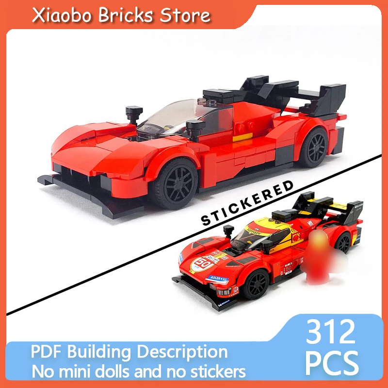 

City Car Speed Champion Model MOC Building Bricks Sportscar 499P Modular Technology Gifts Holiday Assemble Children Toys Suit