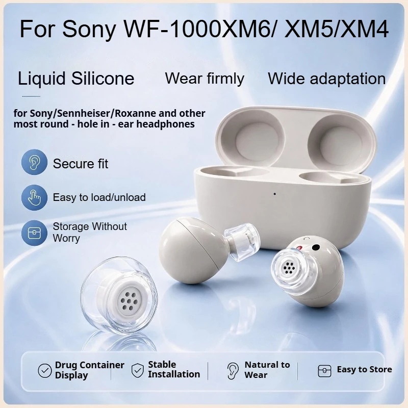 Новые силиконовые насадки для наушников Sony WF-1000XM6/XM5/4/3, шумоподавляющие, противоскользящие, в форме бобов, чехол для наушников