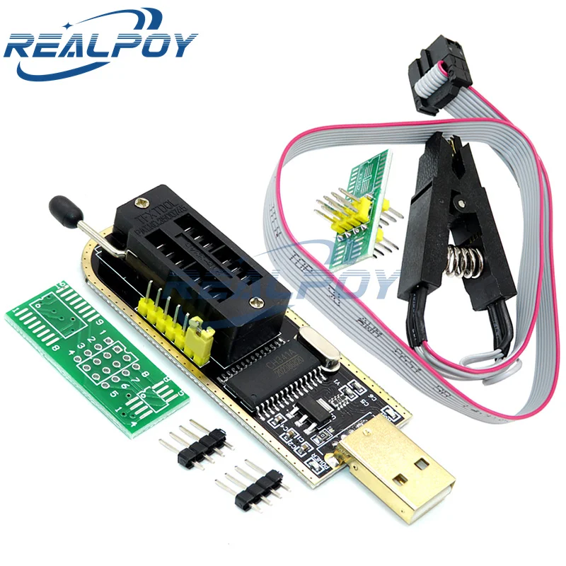 CH341A 24 25 Series EEPROM Flash BIOS USB Programmer Module + SOIC8 SOP8 Test Clip For EEPROM 93CXX / 25CXX / 24CXX DIY KIT