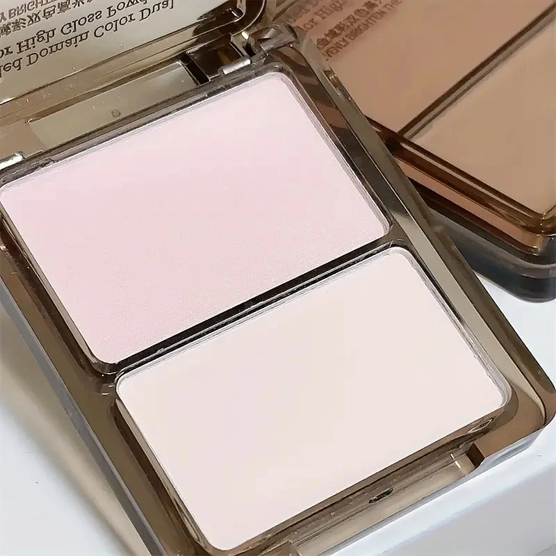 Paleta de contorno e iluminador à prova d'água - correção de cor, blush iluminador, acabamento fosco, maquiagem coreana, portátil de viagem 2 em 1