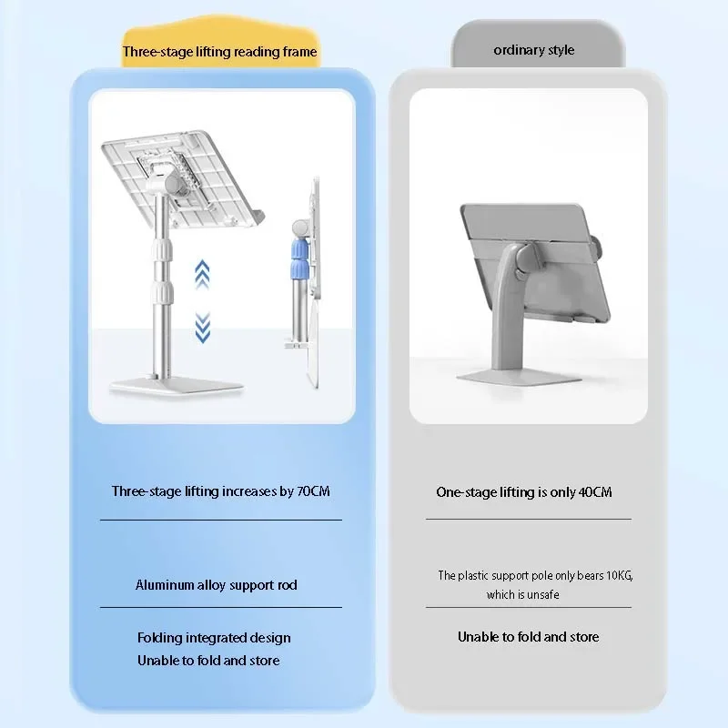 Reading Book Stand Metal Support Hands Free Holder Bookstand with Page Paper Clips Book Holder Stand for Sheet Music Textbooks