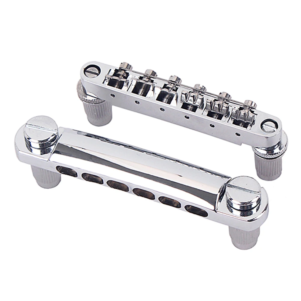 1 Pair 12 String Electric Guitars Locking Bridge and Tailpiece Set for Electric Guitar (Silver)