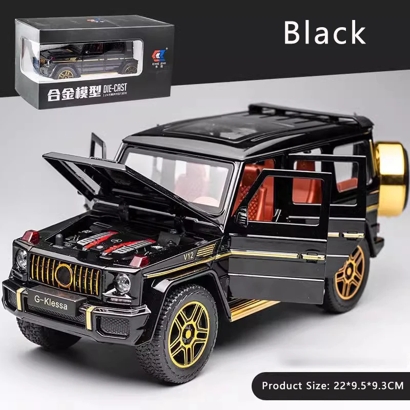 1:24 simulato Benz G63 modello di auto in lega suono e luce pull-back giocattolo auto in metallo fuoristrada ragazzi collezione ornamenti regalo