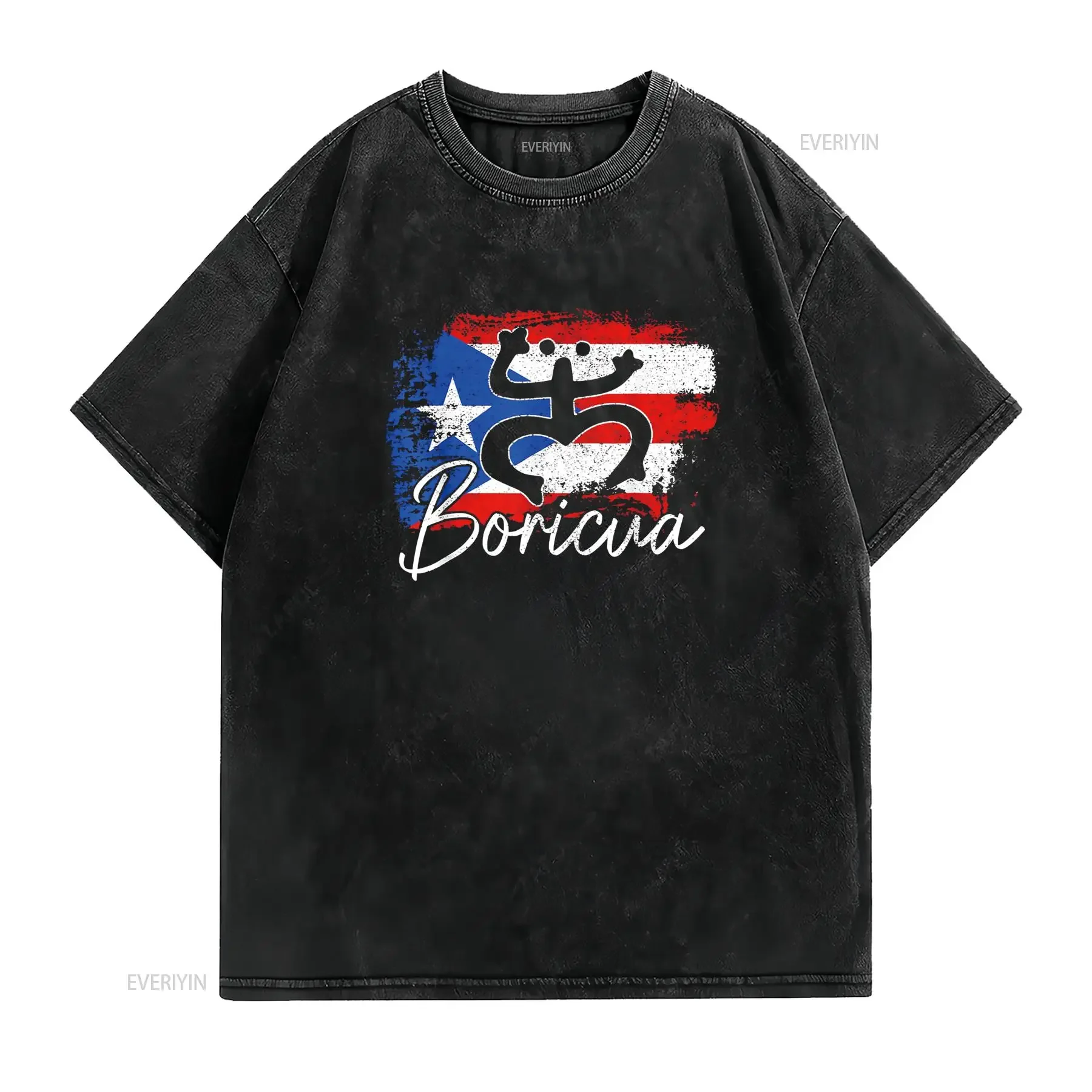 Puerto Rican Flag Hispanic Heritage Boricua Rico Frog T Shirt vintage Washed Stylish Soft Casual Versatile Slightly