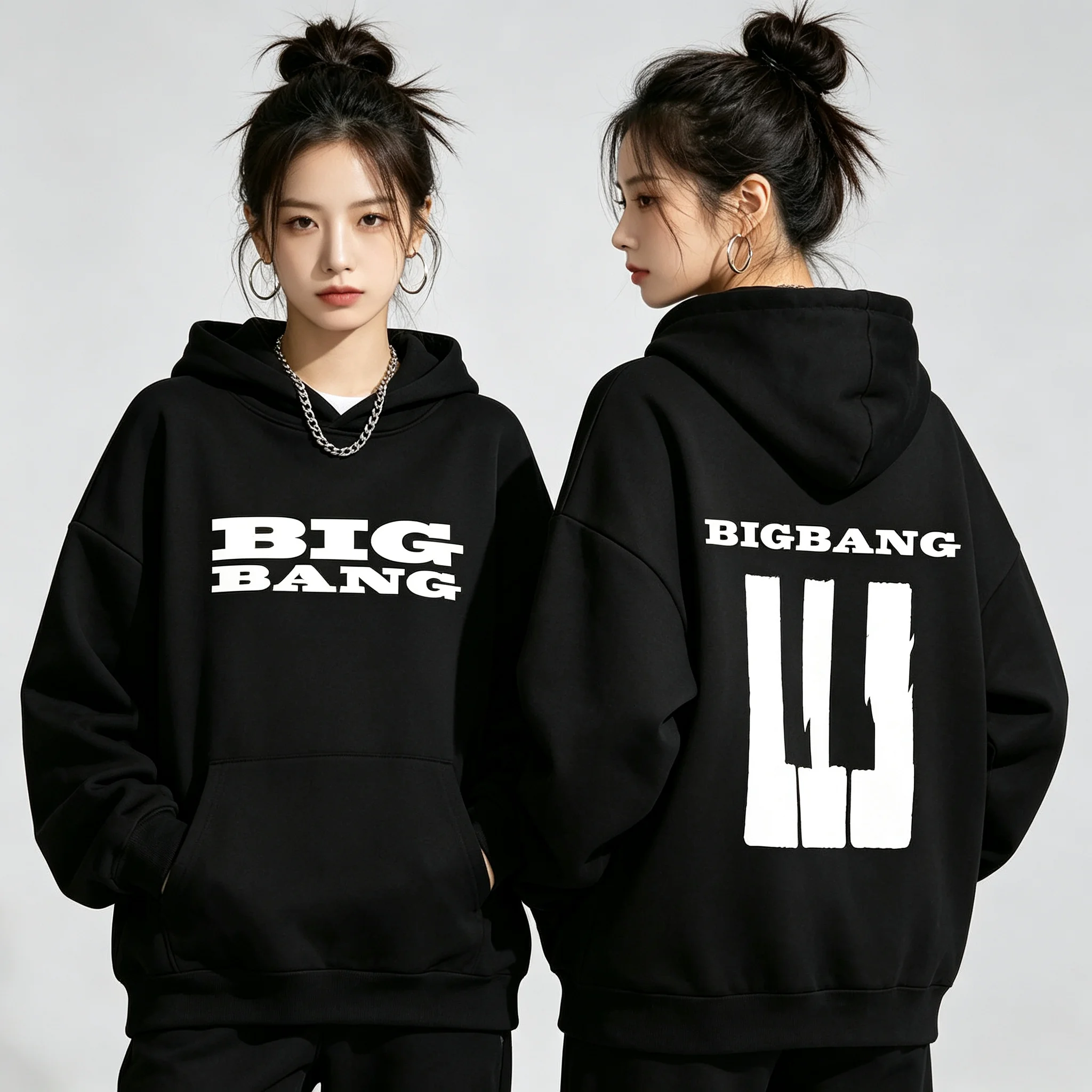 2026 Bigbang 20th Anniversary Concert Bigbang Letter Unisex Hoodie Front Back Print Kpop Fans Oversized Pullover Sweatshirt