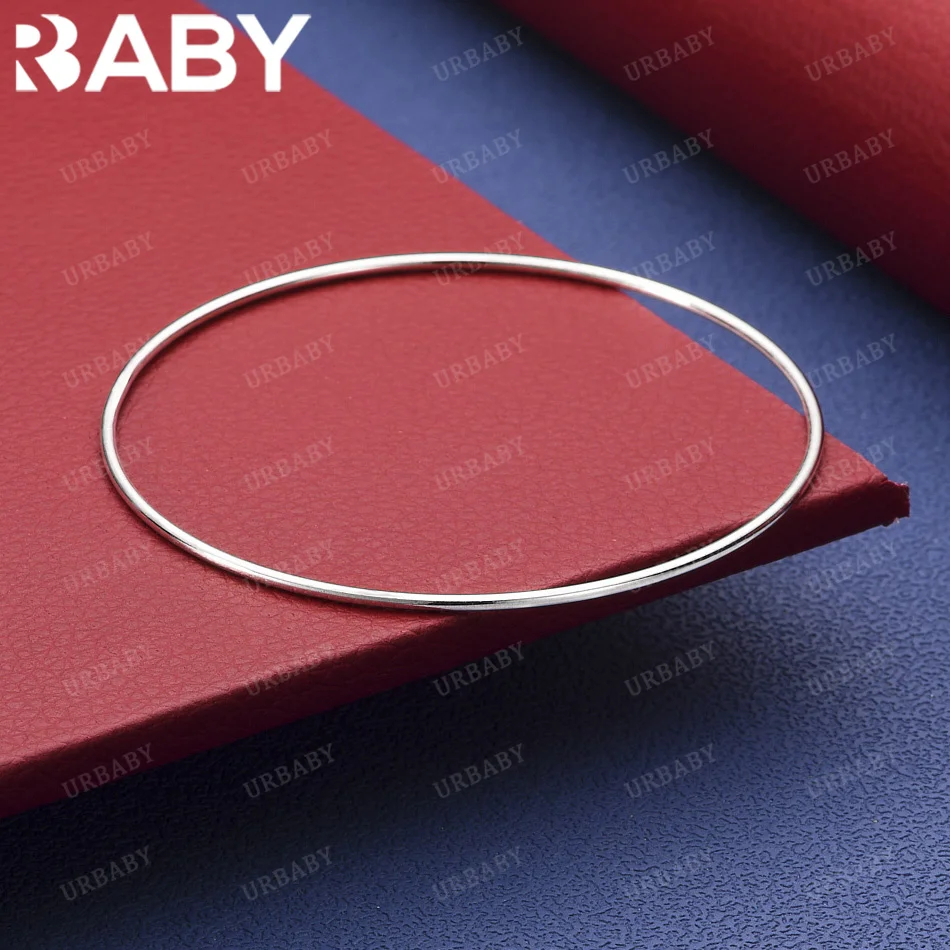 

URBABY 925 Sterling Silver Bangle Fine Vegetarian Circle Bracelet Jewelry Fashion Party And Daily Wear