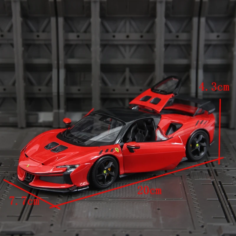 

Bburago 1:24 simulation Ferrari SF90 XX Stradale alloy car model doors and trunk can be opened Desktop static ornament