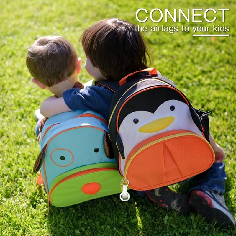 ใช้งานร่วมกับพวงกุญแจเคส Airtag, ฝาครอบป้องกันซิลิโคนที่ยึดที่ปลอดภัยพร้อมพวงกุญแจ - 4 แพ็คสีแดง/ขาว/เหลือง/ชมพู