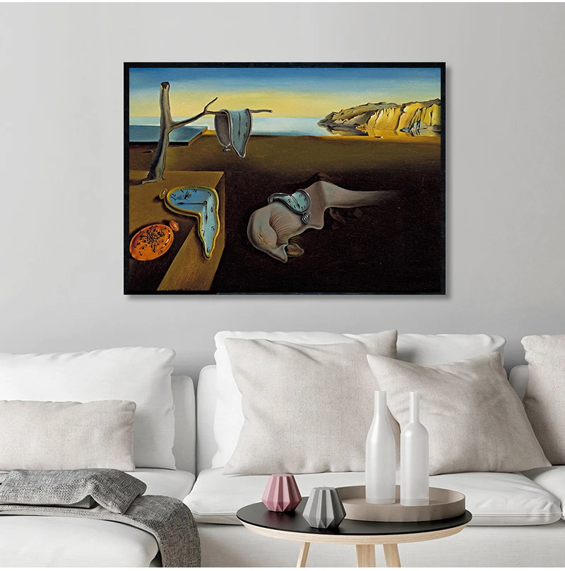 Salvador Dali The Persistence of Memory Clocks Surreal Canvas Print Painting Poster Art Wall Pictures For Living Room Home Decor