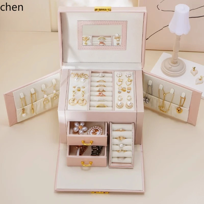 

ZML Jewelry Box Earring Box Ring Hand Jewelry Storage Box Large Capacity New Style