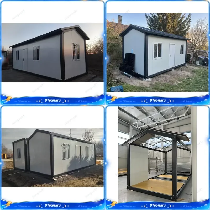 Peaked Roof Mobile Prefabricated House Durable Portable Cabin for Outdoor Camping Traveling Foldable Tiny Home Prefab Shelter