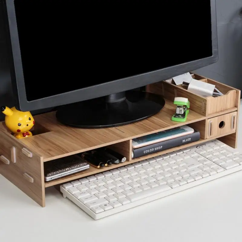 

Desk-Holder Shelf Laptop-Stand Wood Desktop Monitor Stand Computer Screen Riser Shelf Plinth Strong Laptop Stand Desk Holder