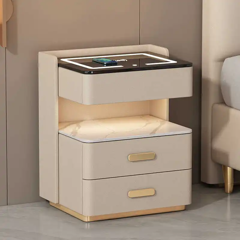 Smart with safe bedside table integrated household rechargeable