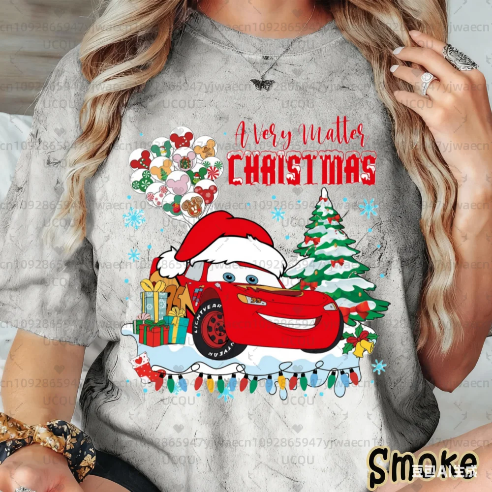 عيد الميلاد البرق ماكوين المرأة الرجال قصيرة الأكمام التعادل صبغ تي شيرت حفلة الهالوين المحملة جاك Skellington سالي صفر تي شيرت #6