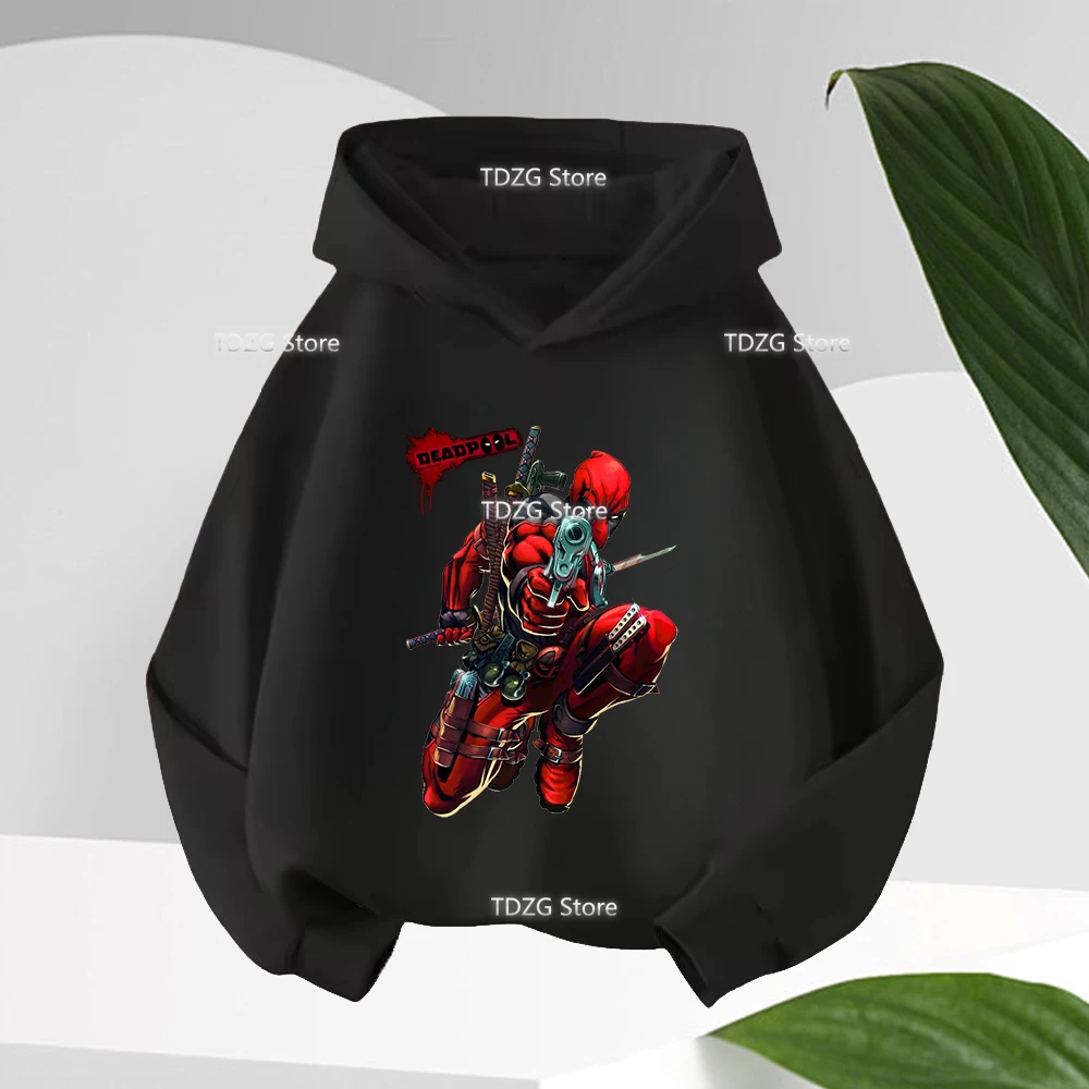 ديدبول ولفيرين الأطفال هوديس فتاة صبي الاطفال الملابس الرسوم المتحركة ملابس كاجوال طفل البلوز القمم بلوزات الخريف الشتاء #5