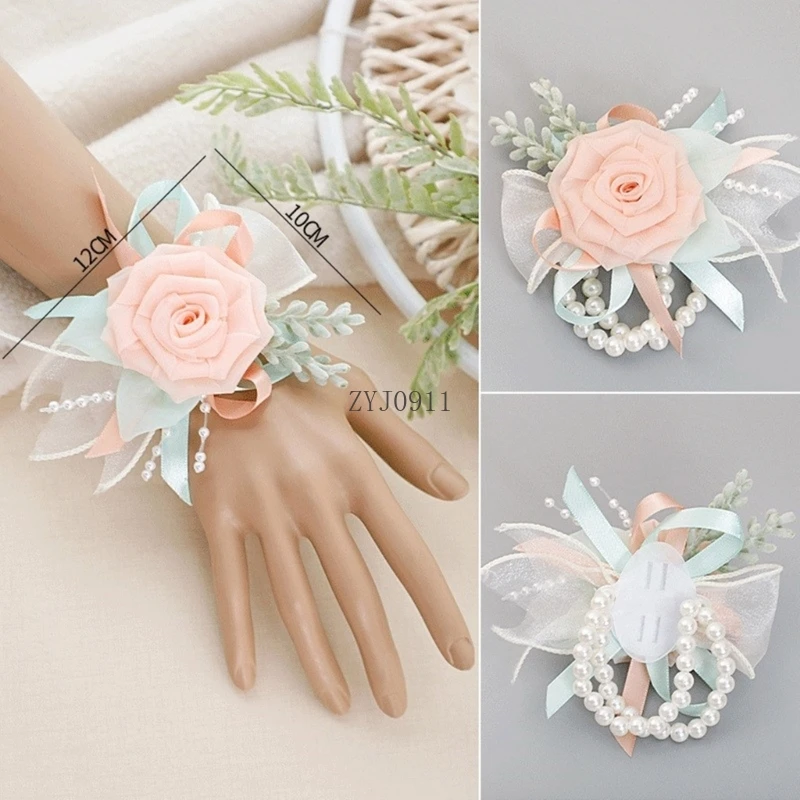 * Fiore da polso decorativo per donna Fiore da sposa Corpetto da polso Polsini per camicia Abito da sposa Camicia Cucito Corpetto da polso