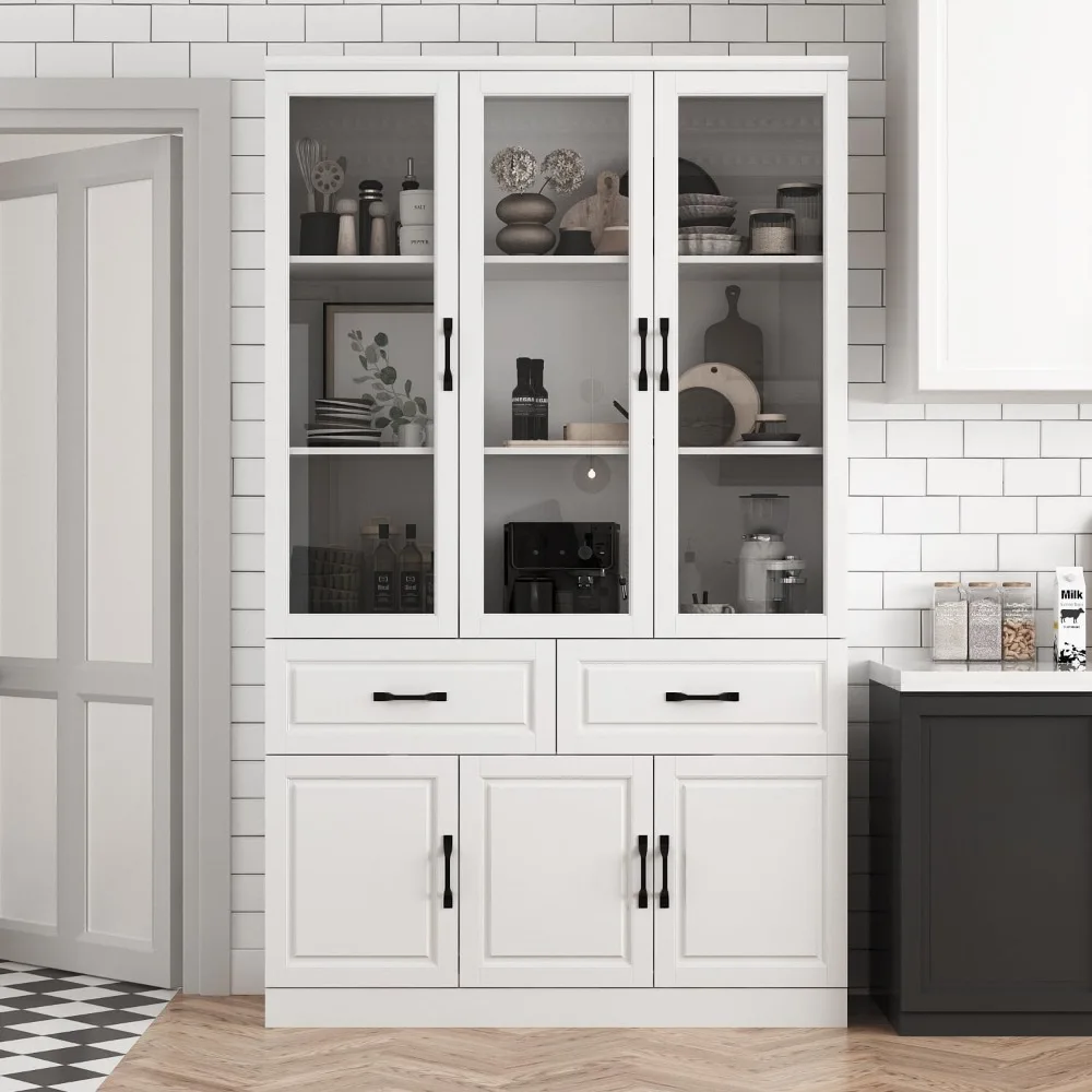 

Большой шкаф для хранения со стеклянными дверями и ящиками, высокая книжная полка, шкафы для гостиной со стеклянным дисплеем.