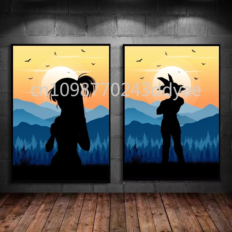 

Printed Mural Canvas Painting Animation Dragon Pearl Poster Wukong Vegeta Home Children's Room Wall Art Decorative Painting Gift