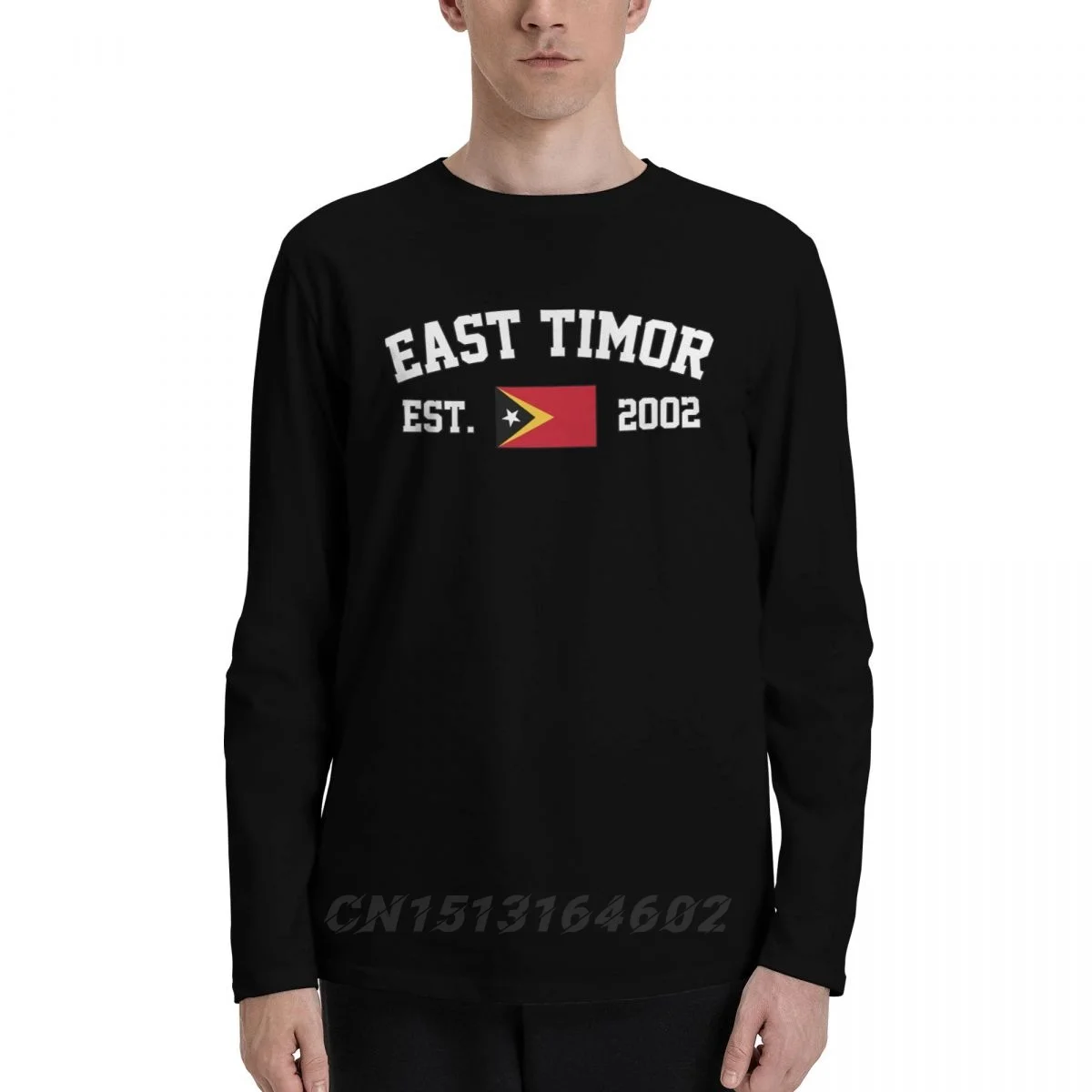 100% Cotton East Timor Flag With EST. Year Long Sleeve Autumn T shirts Men Women Unisex Clothing LS T-Shirt Tops Tees