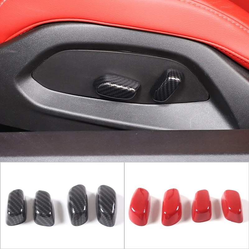 

Car Seat Adjust Button Cover Sticker Carbon Fiber Trim For Chevrolet Corvette C8 Stingray Z51 Z06 2020-2023 Auto Accessories
