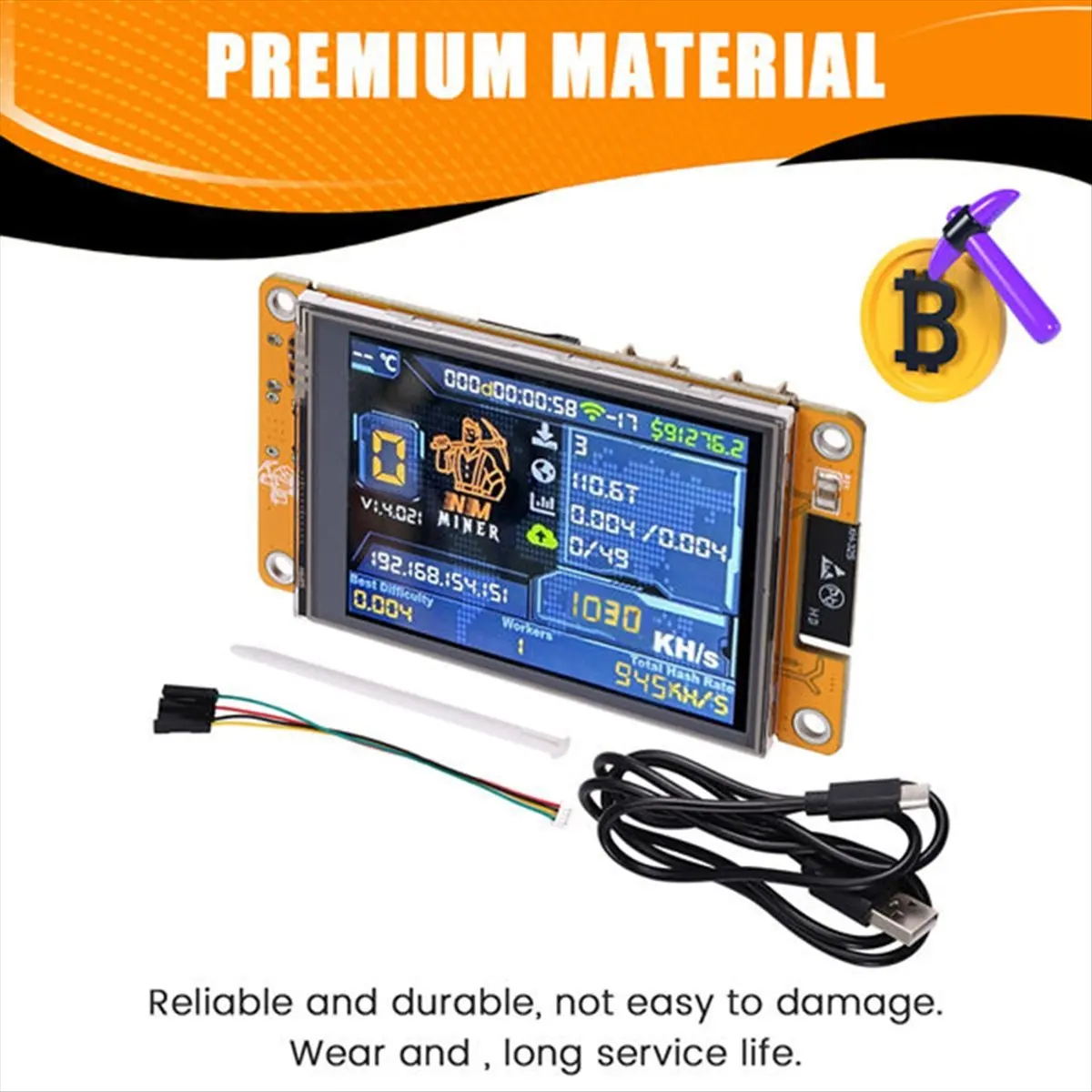 

[in stock] Upgraded 850KH/S Harshrate NMMiner with 2.8 Inch Smart Display Bitcoin Crypto Solo Lottery Miner NerdMiner