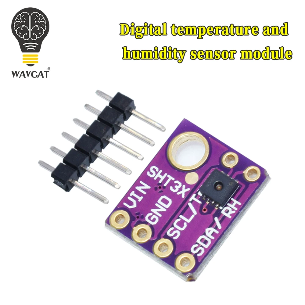 WAVGAT SHT31-D Digital Temperature Humidity Sensor Module, I2C Breakout, 3V/5V Compatible for Arduino, Weather Monitoring