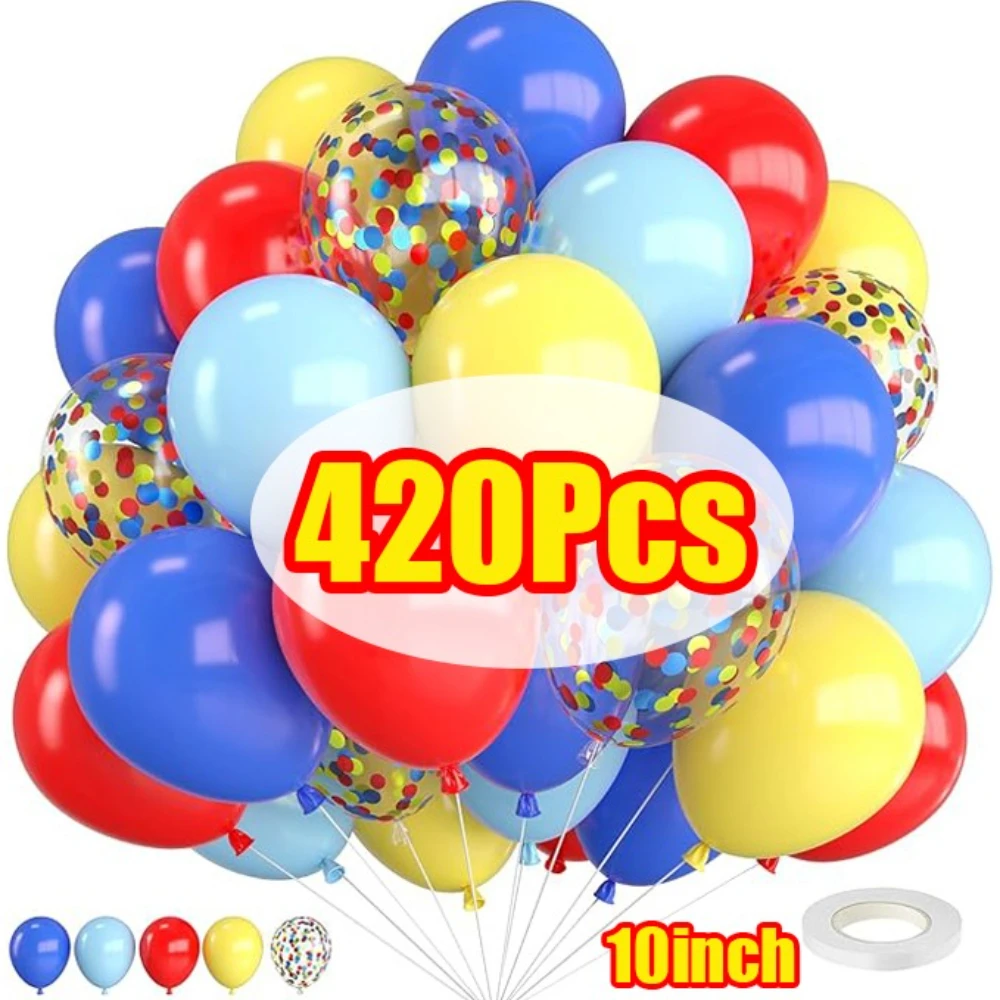 Kit de Globos de Circo para Carnaval, 30-420 Piezas, con Globos de Látex de Colores y Confeti, para Fiestas de Cumpleaños, Navidad y Fiestas Temáticas de Circo