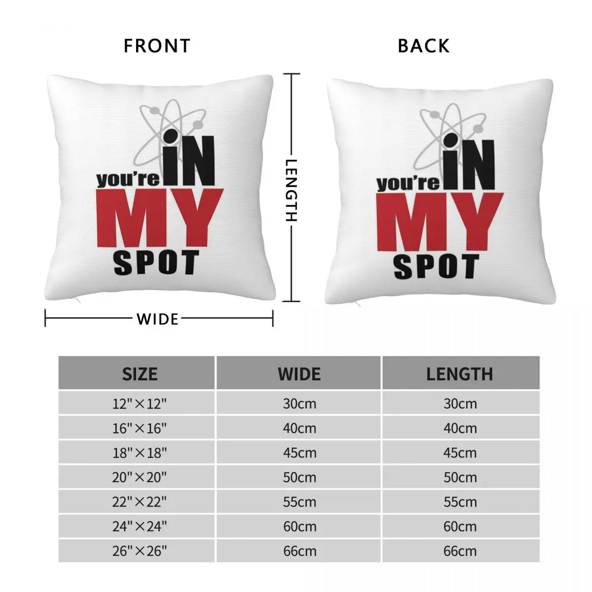 You're In My Spot Square Pillowcase Polyester Linen Velvet Pattern Zip Decorative Throw Pillow Case Car Cushion Cover