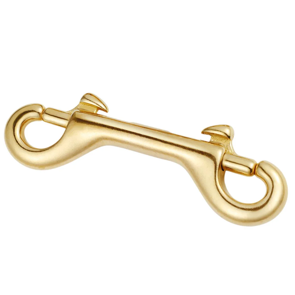 

Solid Brass Double Ended Snap Hook Reliable for Bags Pet Leashes DIY Projects Double End Bolt Snap Clips Metal Hook
