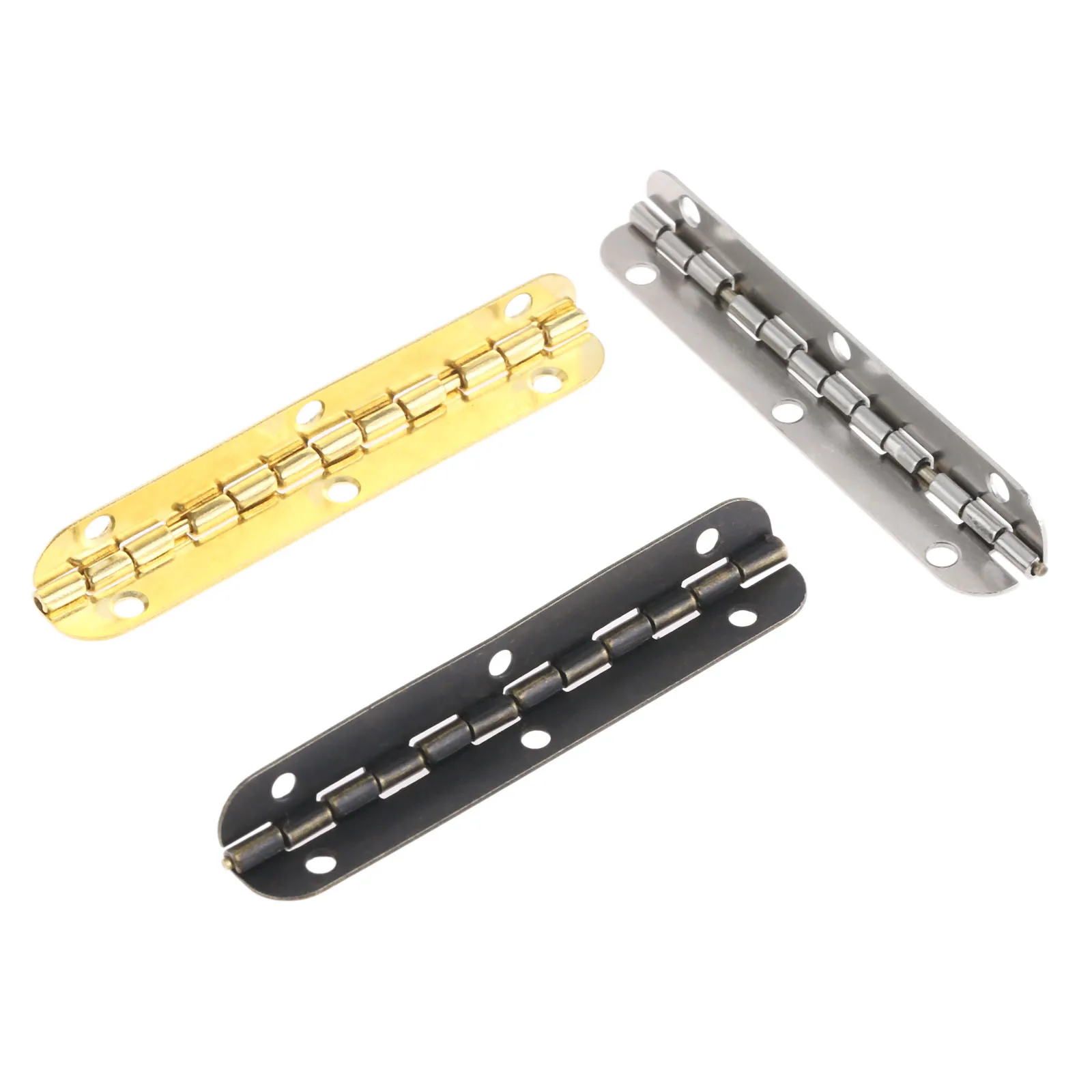 DRELD 4Pcs cerniere per bagagli porta dell'armadio 6 fori scatole per gioielli in legno cerniera decorazione per mobili con viti oro/argento/bronzo 65*15mm