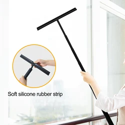 Shower Wiper Extendable Shower Squeegee Set with Anti-slip Grip Long Handle Holder Non-drilling Bathroom Silicone Window Scraper