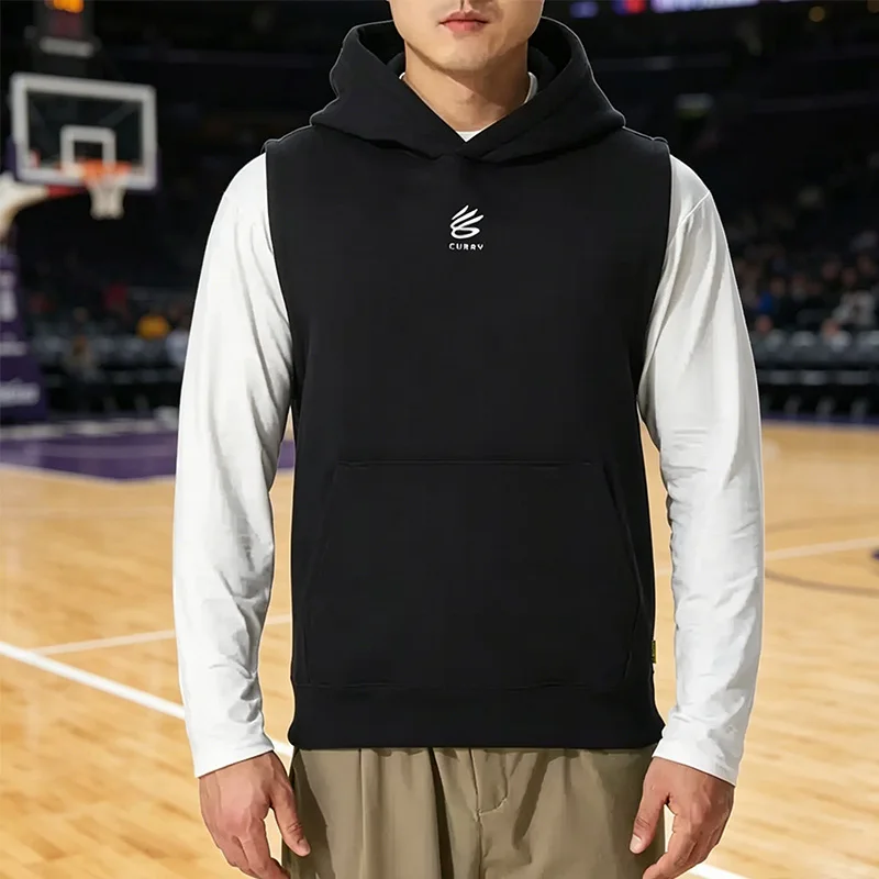 Under Armour Men's training sportswear summer curry hooded basketball tank top breathable sleeveless T-shirt 1389483-001