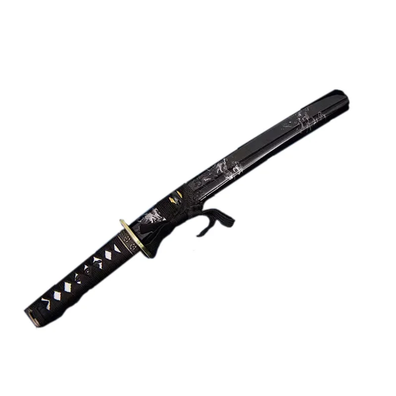 Wakizashi corto kntana da 53 cm con lama in palissandro Raccordi in lega di zinco puntello cosplay coltello corto in legno giocattoli regali per ragazzi