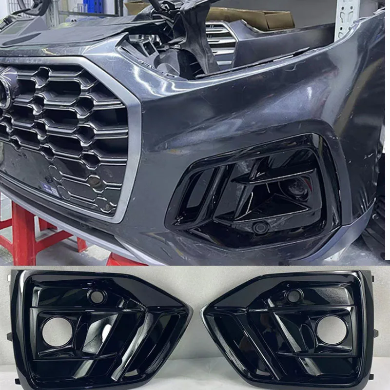 For 2021-2022 Audi Q5L Modified Regular Model with Black Perforated Fog Light Frame