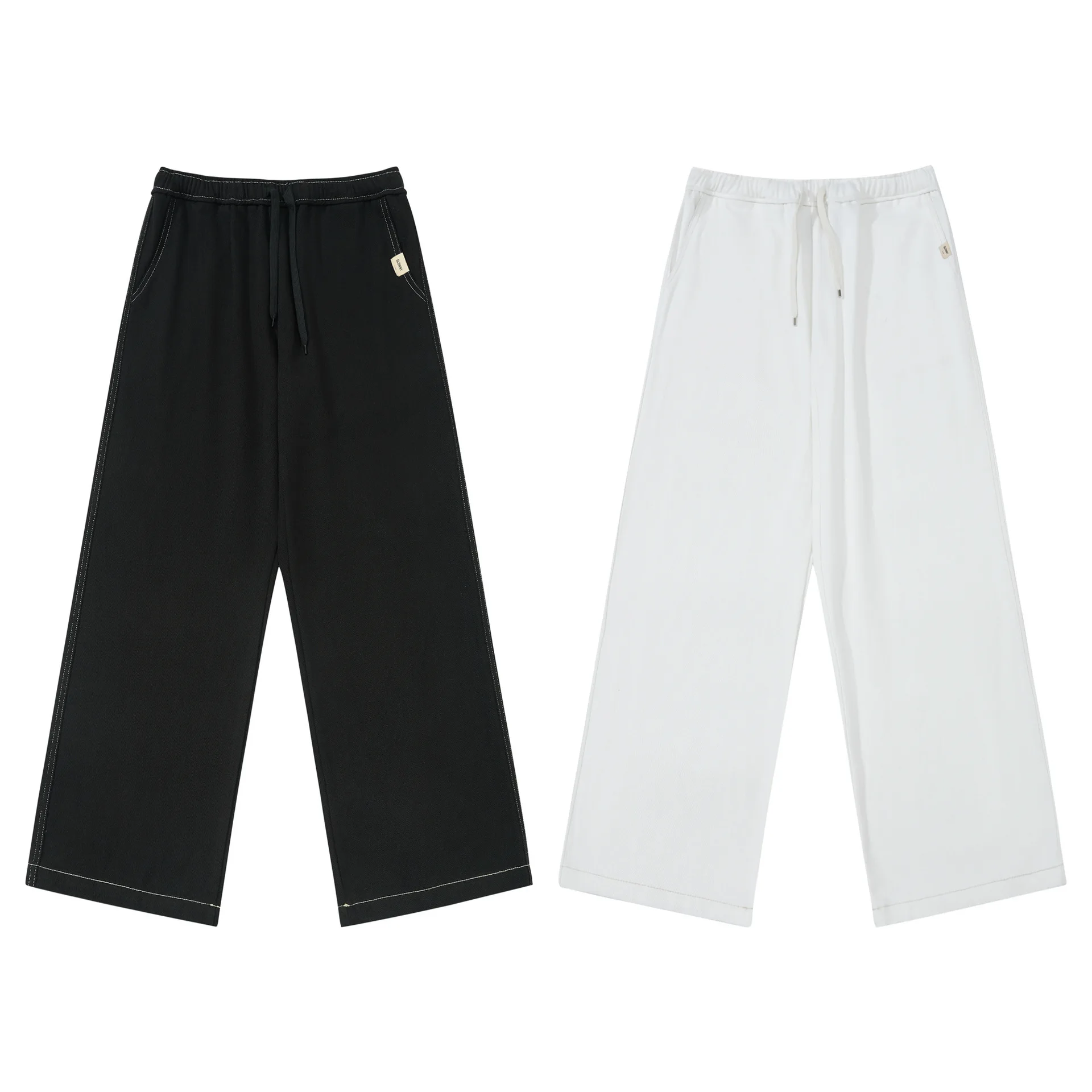 GLOWNY Women's Casual Wide Leg Pants Loose Fit Straight Cut Autumn New Style Versatile Slimming High Waist Cotton Workwear