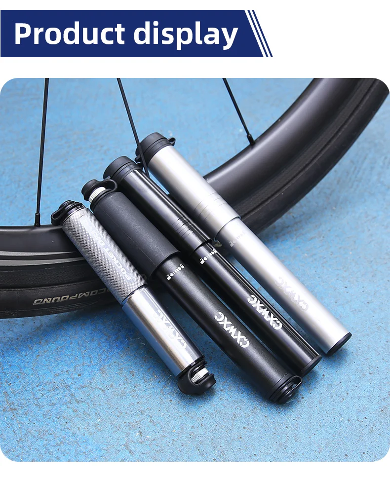 CXWXC Mini-Fahrradpumpe, max. 160 psi, tragbar, Schrader, Presta-Ventil, Luftpumpe, Aluminiumlegierung, Radfahren, versteckter Schlauch, Reifen, Handluftpumpe – Detail 20