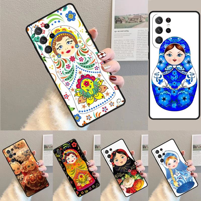 Cover For Samsung Galaxy S24 Ultra S21 S22 S8 S9 S10E Note 10 20 Plus FE S23 Russian Nesting Doll Phone case Coque