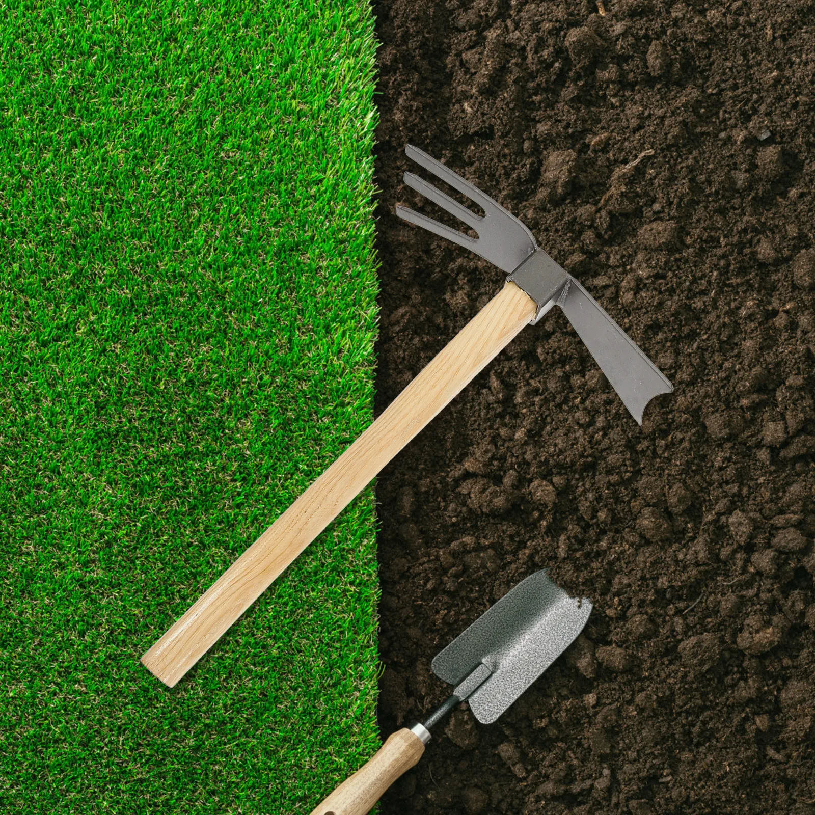 

2Pcs Sturdy Steel Garden Hoe Multipurpose Handheld Gardening Tool Compact Design for Digging Soil Loosening Planting Outdoor