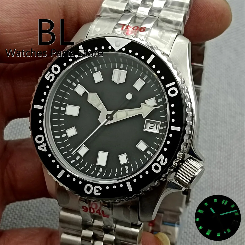 

BLIGER 41mm Automatic Dive Watch For Men NH35 Movement 3.8 Crown Rotate Bezel Sapphire Glass Black Dial C3 Green Luminous Date