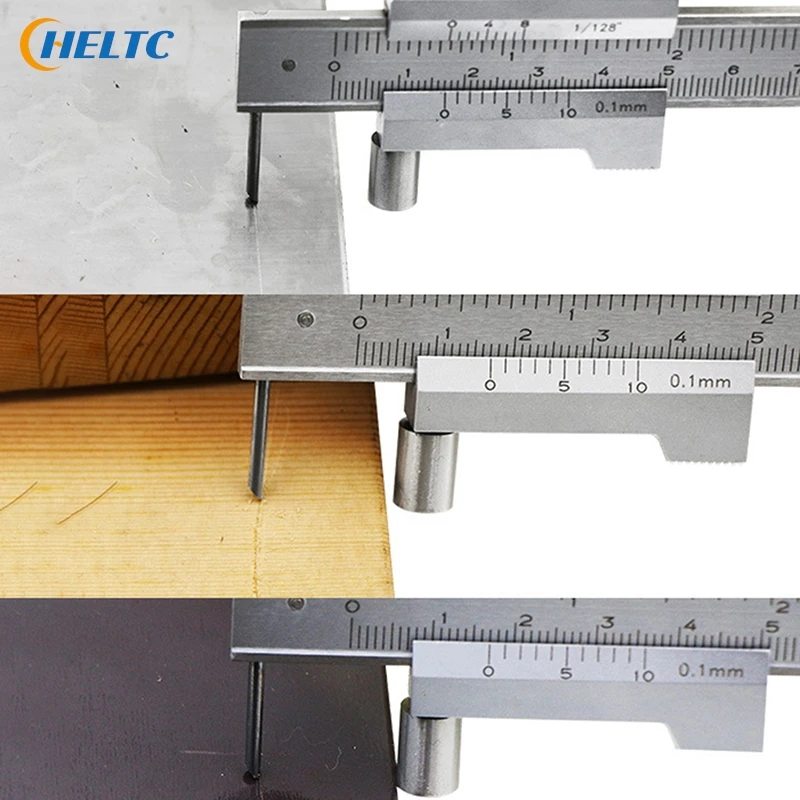 0-200mm Marking Vernier Caliper Scriber Gauging Ruler Measuring Instrument Tool With Protective bag