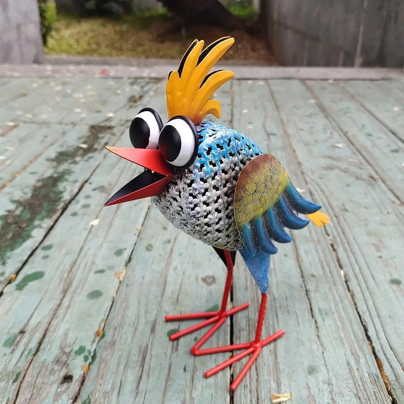 

3D Metal Bird Statue Lawn Ornament Outdoor Landscape Decorative Colorful