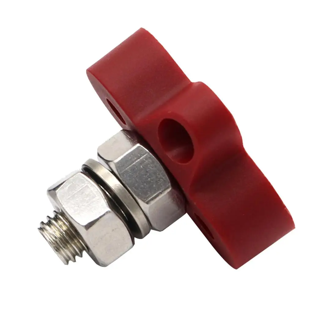 Insulated Terminal Stud Red Nylon Power Distribution Block Single Stud Terminal Busbar for Boat Car Truck RV