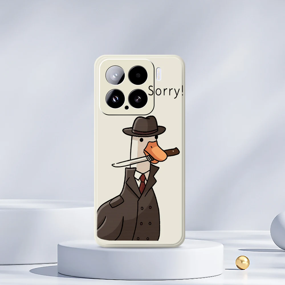 오리 탐정 스타일 전화 케이스 샤오미 미 15 울트라 미 14T 13T 11T 프로 커버 샤오미 미 13T 프로 미 11T 프로 실리콘 케이스