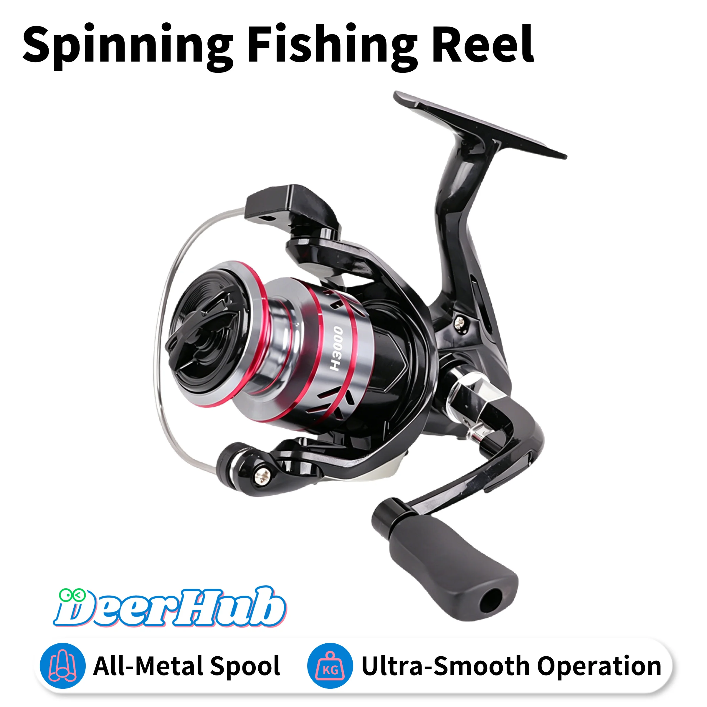 Spinning Reel ZHB Series CNC Metal Rocker Arm Slanted Shallow Spool Ultra Smooth Long Cast for Salt