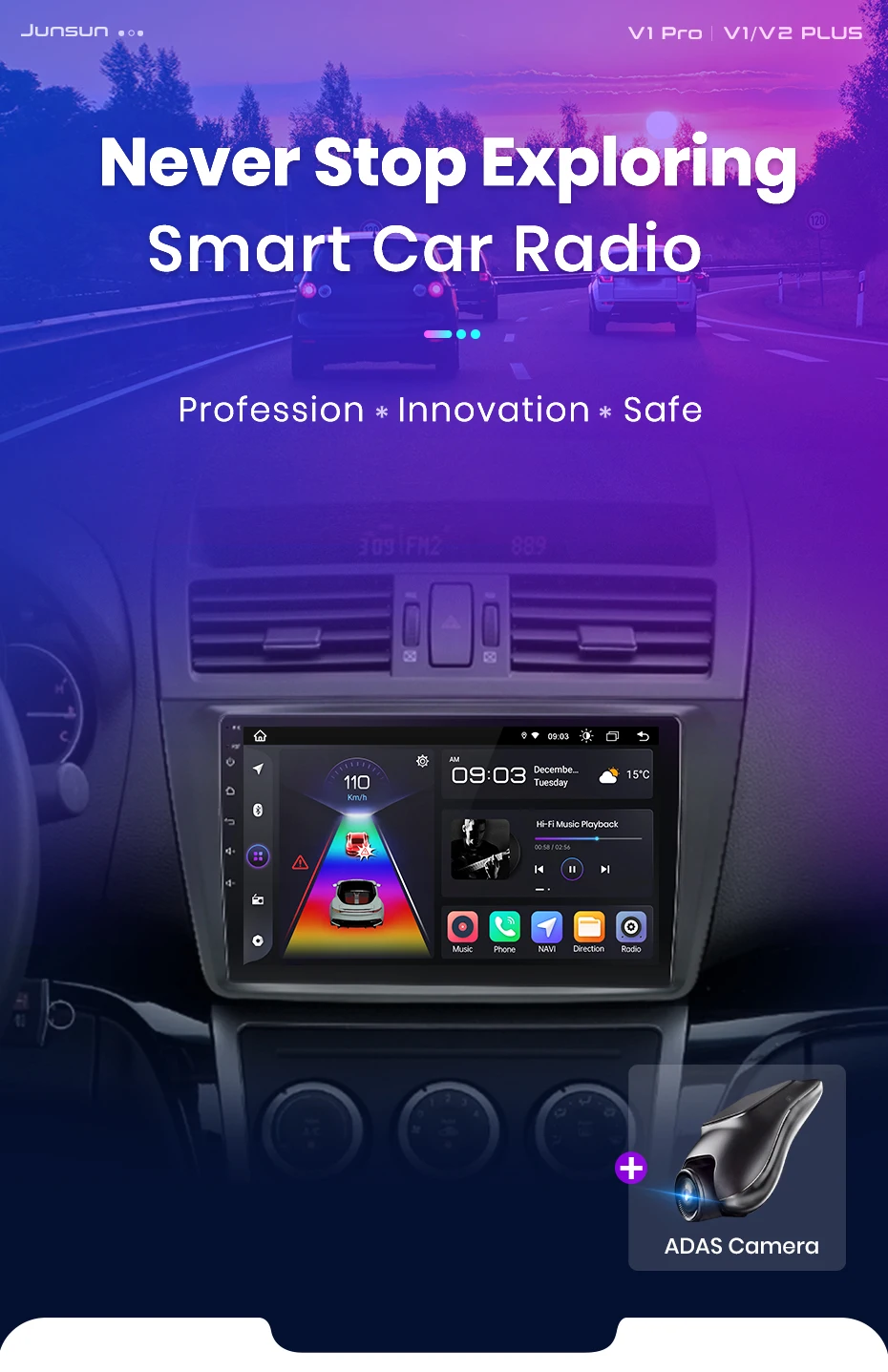 Junsun Carplay Android Auto Autoradio für Mazda 6 Rui Gh 2008 - 2015 GPS Intelligente Systeme Stereo Multimedia Autoradio – Detail 1