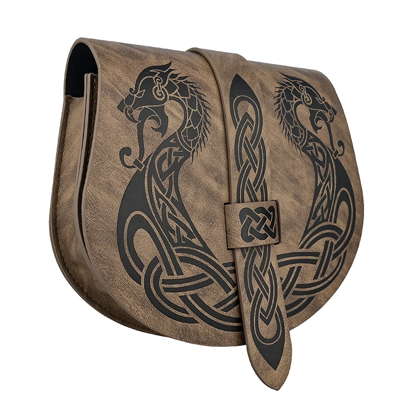 

Steampunk Medieval Punk Style Fanny Pack for Men Pu Leather Coin Purse Hangable Waist Bag Hip Belt Bag Saddle Bag Cosplay Prop