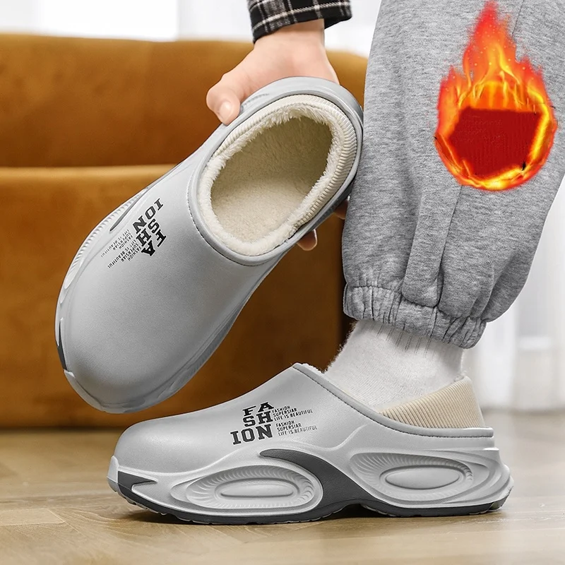 شباشب قطنية للرجال والنساء، موديلات جديدة للخريف والشتاء، مبطنة بالصوف، دافئة، مقاومة للماء، غير قابلة للانزلاق، أحذية قطنية سميكة للاستخدام المنزلي والخارجي