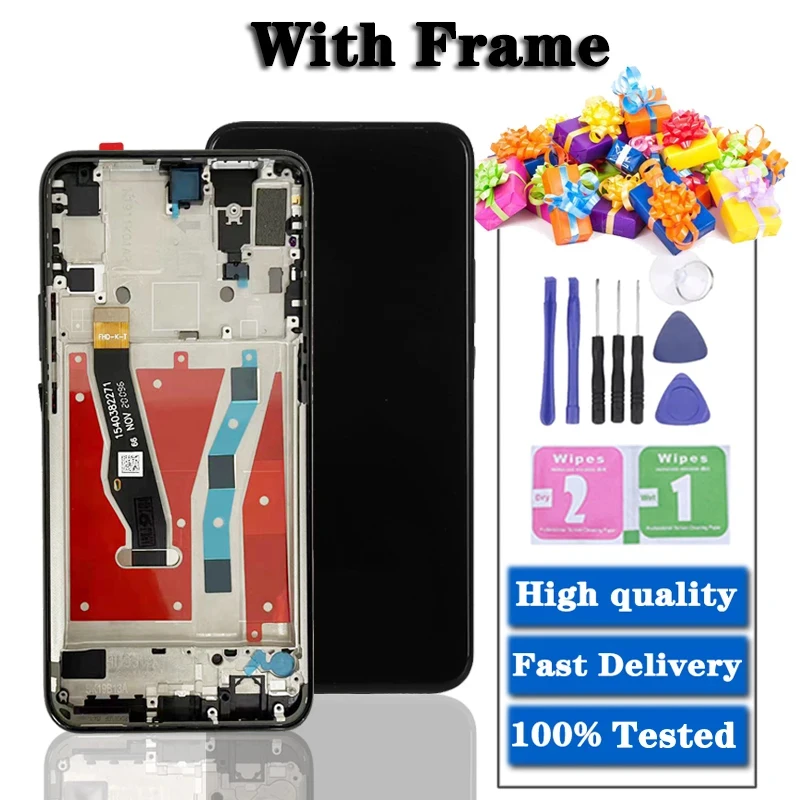 Pantalla LCD de 6,59 pulgadas para móvil, montaje de digitalizador táctil, marco de STK-LX1, para Huawei Honor 9X, Premium Global, 10