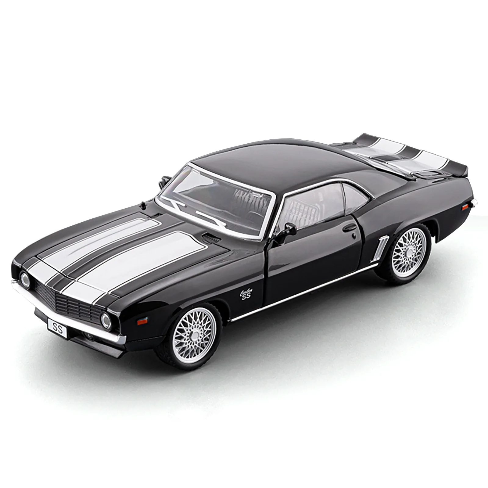 Литая под давлением модель спортивного автомобиля из сплава Camaros SS в масштабе 1:32, со звуком и светом, металлическая игрушечная машинка с откатным механизмом, подарок для детей, миниатюрный мальчик